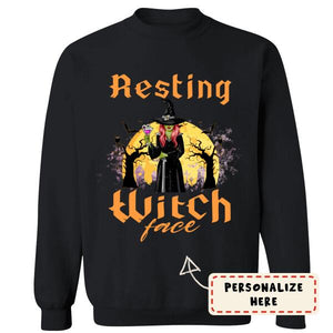 Personalized Halloween Resting Witch Face Sweatshirt