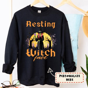 Personalized Halloween Resting Witch Face Sweatshirt