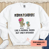 Personalized Halloween Dinosaur Mummy Saurus Sweatshirt, Custom Up To 3 Kids