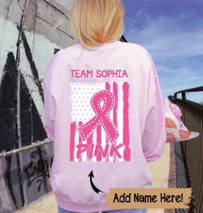 Personalized Pink Ribbon Breast Cancer Awareness Month Sweatshirt