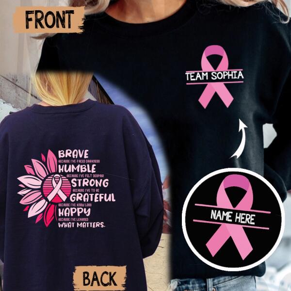 Personalized Team Breast Cancer Sweatshirt, Breast Cancer Awareness Month Sweatshirt