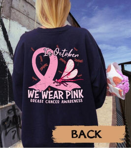 Personalized Team In October We Wear Pink Ribbon Breast Cancer Awareness Sweatshirt