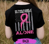 Personalized Flag No One Fight Alone Breast Cancer Awareness Month T-Shirt