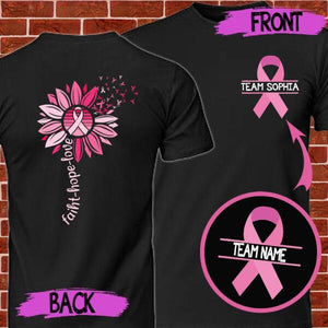 Personalized Faith Hope Love Breast Cancer Awareness Month T-Shirt