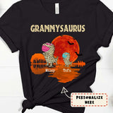Personalized Grandmasaurus Dinosaurs Halloween Premium Shirt, Custom Up To 3 Kids