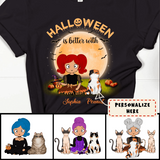Personalized Halloween Is Better With Cats Premium Shirt, Custom Up To 3 Cats