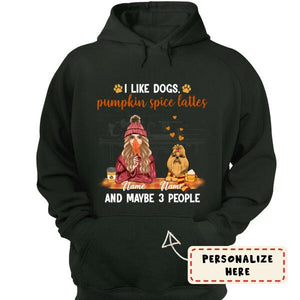 Personalized Fall I Like Dogs, Pumpkin spice lattes Hoodie