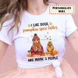 Personalized Fall I Like Dogs, Pumpkin spice lattes Premium Shirt