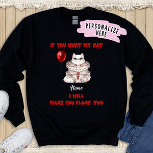 Personalized Halloween Clown Cat Sweatshirt, Halloween Gift Cat Sweatshirt