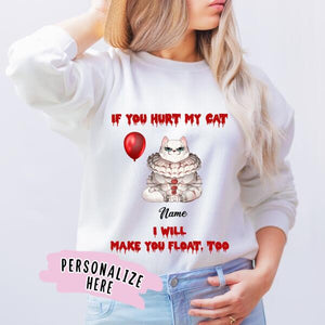Personalized Halloween Clown Cat Sweatshirt, Halloween Gift Cat Sweatshirt, Cat Lovers Gift