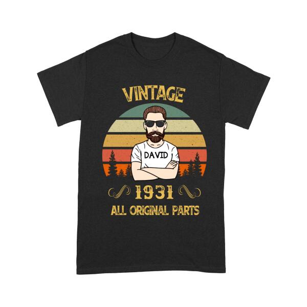 Personalized Vintage Birthday Gift For Men T-Shirt, 90th Birthday Gift For Men T-Shirt, 90th Birthday Gift For Him