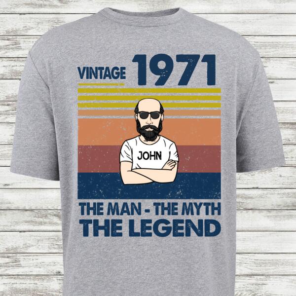 Personalized Retro Birthday Gift For Men T-Shirt, 50th Birthday Gift For Men Shirt, 50th Birthday Gift For Him