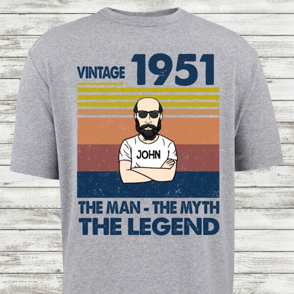Personalized Retro Birthday Gift For Men T-Shirt, 70th Birthday Gift For Men Shirt, 70th Birthday Gift For Him