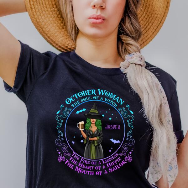 Personalized Witchy Birthday Gift For Woman T-Shirt, October Birthday Gift , October Birthday Shirt