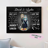 Personalized Skull Couple Gift, Anniversary Gift, Gift For Him, Gift For Her I May Not Be Your First Date Halloween Wall Art Canvas