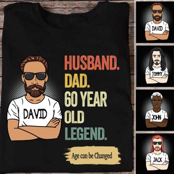 Personalized 60th Birthday Gift For Men, Husband Dad 60 Year Old Legend Shirt, 60th Birthday Tee for Him, 60 Birthday Dad Gift, Husband 60 Bday T-Shirt