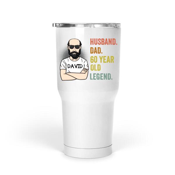 Personalized 60th Birthday Gift For Men, Husband Dad 60 Year Old Legend Large Tumbler , 60th Birthday Tumber for Him, 60 Birthday Dad Gift, Husband 60 Bday Tumbler