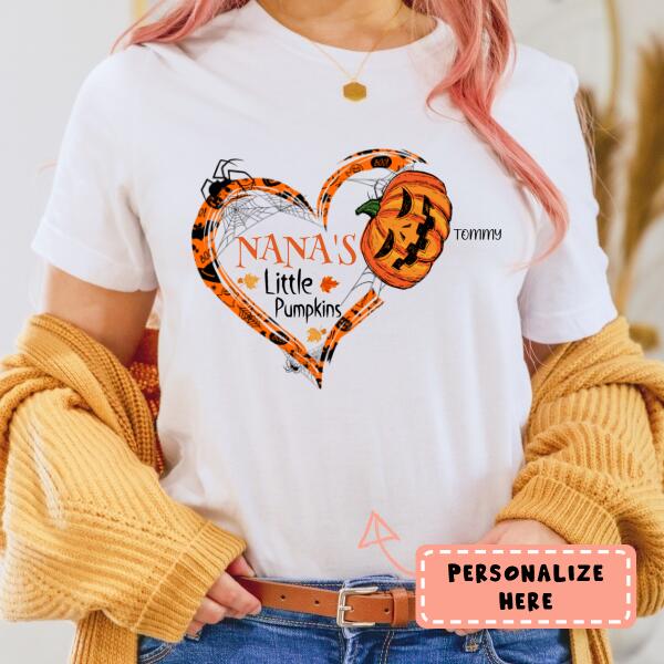 Personalized Nana's Little Pumpkin Halloween Gift For Grandmother Shirt