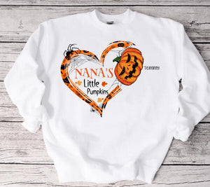 Personalized Nana's Little Pumpkin Halloween Gift For Grandmother Sweatshirt