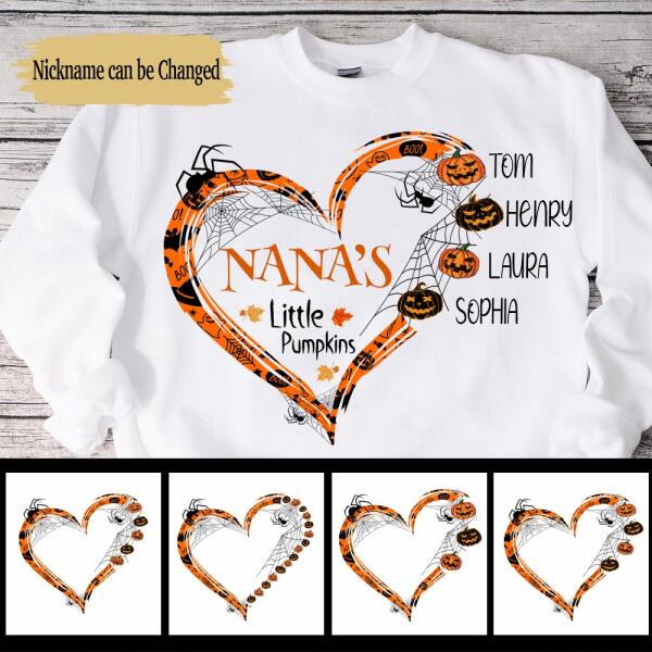 Personalized Nana's Little Pumpkin Halloween Gift For Grandmother Sweatshirt