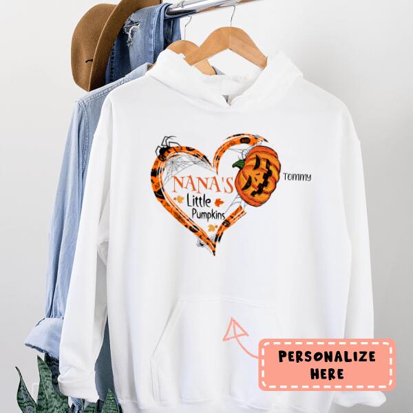 Personalized Nana's Little Pumpkin Halloween Gift For Grandmother Hoodie