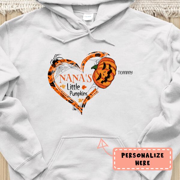 Personalized Nana's Little Pumpkin Halloween Gift For Grandmother Hoodie