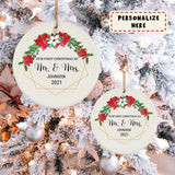 Mr and Mrs Ornament, Just Married Ornament, Mr and Mrs Christmas Gift, Wedding Ornaments, Personalized Wedding Christmas Gift Ideas