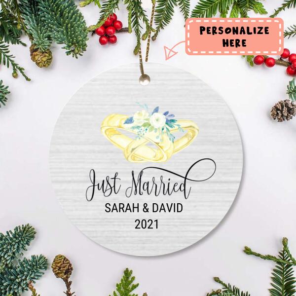 Just Married Ornament, First Christmas Married Ornament, First Married Ornament, Wedding Ornaments, Personalized Wedding Gift