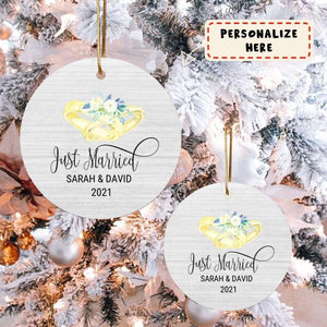 Just Married Ornament, First Christmas Married Ornament, First Married Ornament, Wedding Ornaments, Personalized Wedding Gift