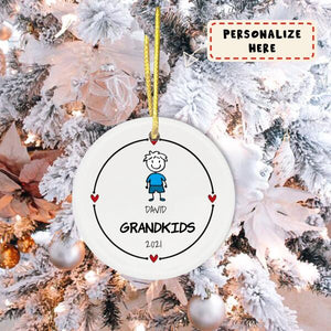 Grandchildren Ornament, Personalized Grandkids Ornament, Family Ornament, Custom Grandkids Ornament, Gift for Grandparents
