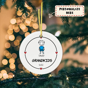 Grandchildren Ornament, Personalized Grandkids Ornament, Family Ornament, Custom Grandkids Ornament, Gift for Grandparents