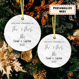 Our First Christmas as Mr. and Mrs. Wedding Ornament, Wedding Gift Ornament, Keepsake Gift, Couples Gift, Bride Gift, Groom Gift