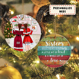 Personalized Sisters A Whole Lot Of Love Christmas Ceramic Ornament, Sisters Gift