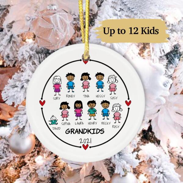 Grandchildren Ornament, Personalized Grandkids Ornament, Family Ornament, Custom Grandkids Ornament, Gift for Grandparents