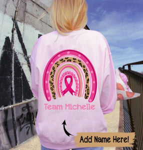 Team Name Ribbon Breast Cancer Awareness Month Sweatshirt