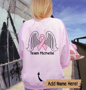 Team Name Ribbon Breast Cancer Awareness Month Sweatshirt