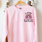 Team Name In October We Wear Pink Breast Cancer Sweatshirt, Cancer Awareness Crew Neck, Personalized Team Cancer Long Sleeve , Cancer Support Team Sweater