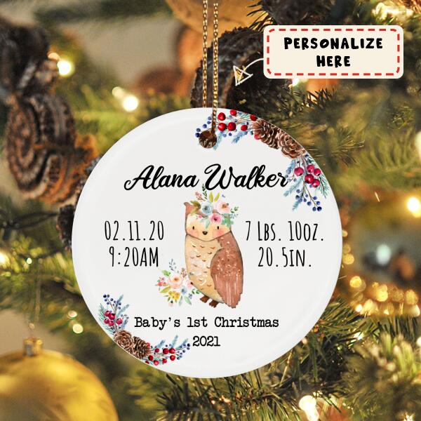 Personalized Baby's First Christmas Ceramic Ornament