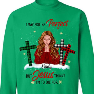 Personalized Girl I May Not Be Perfect Christmas Sweatshirt