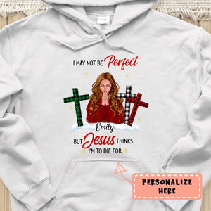 Personalized Girl I May Not Be Perfect Christmas Hoodie