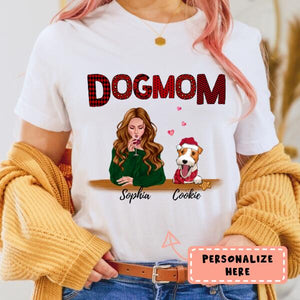 Personalized Dog Mom Christmas Shirt, Gift For Dog Lovers