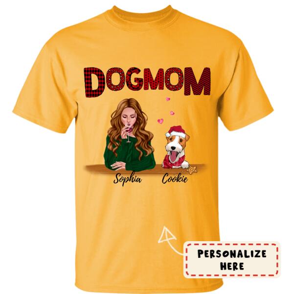 Personalized Dog Mom Christmas Shirt, Gift For Dog Lovers