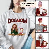 Personalized Dog Mom Christmas Sweatshirt - GreatestCustom