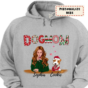 Personalized Dog Mom Christmas Hoodie, Gift For Dog Lovers
