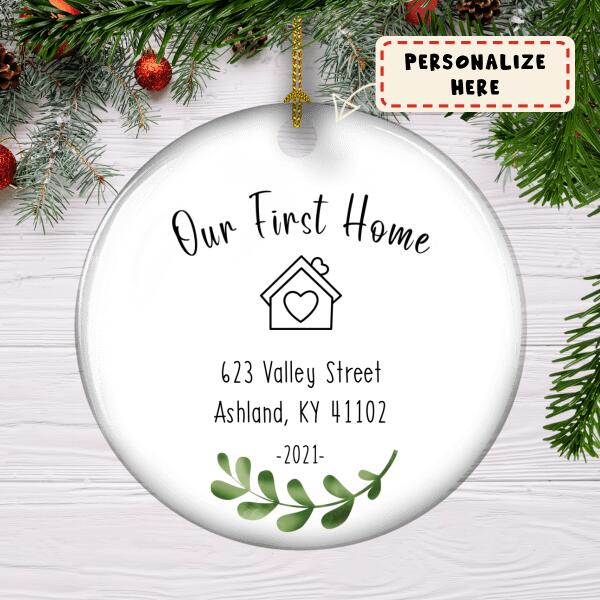 Personalized New Home Christmas Gift Ornament, First Home Gift Ornament, Our First Home Ornament, New Home Owners Gift