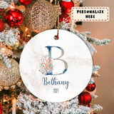 Personalized Letter Name Ornaments, Custom Initial Ornament, Christmas Ornament