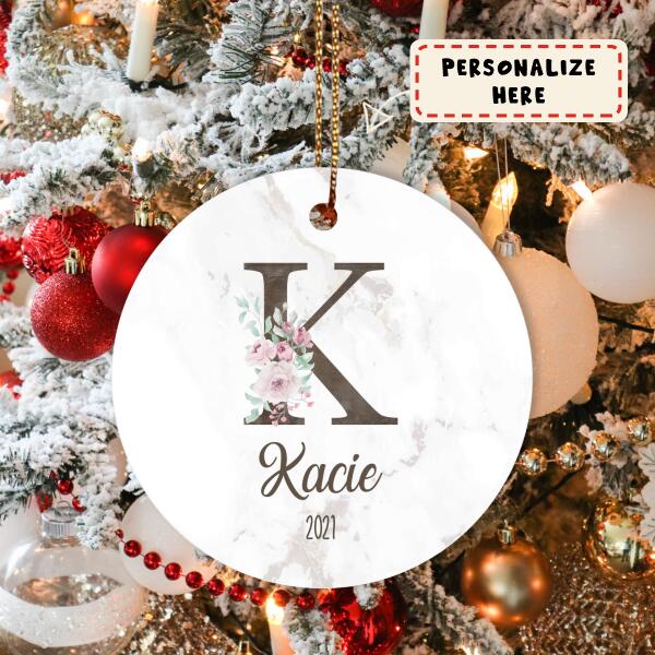 Personalized Letter Name Ornaments, Custom Initial Ornament, Christmas Ornament