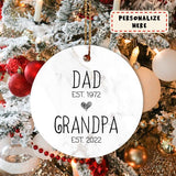 Personalized Dad Grandpa Est Ornament, Pregnancy Announcement, Future Grandpa Gifts, Christmas Gift, Fathers Day Gift