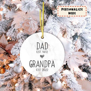 Personalized Dad Grandpa Est Ornament, Pregnancy Announcement, Future Grandpa Gifts, Christmas Gift, Fathers Day Gift