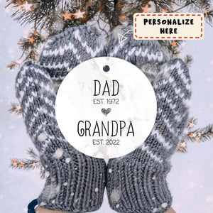 Personalized Dad Grandpa Est Ornament, Pregnancy Announcement, Future Grandpa Gifts, Christmas Gift, Fathers Day Gift